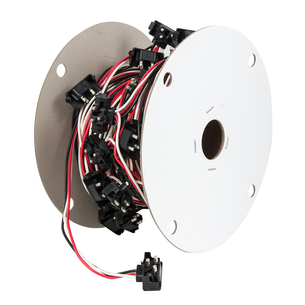 Continuous 3-Prong Right Angle Light Plug Wire Harness Roll