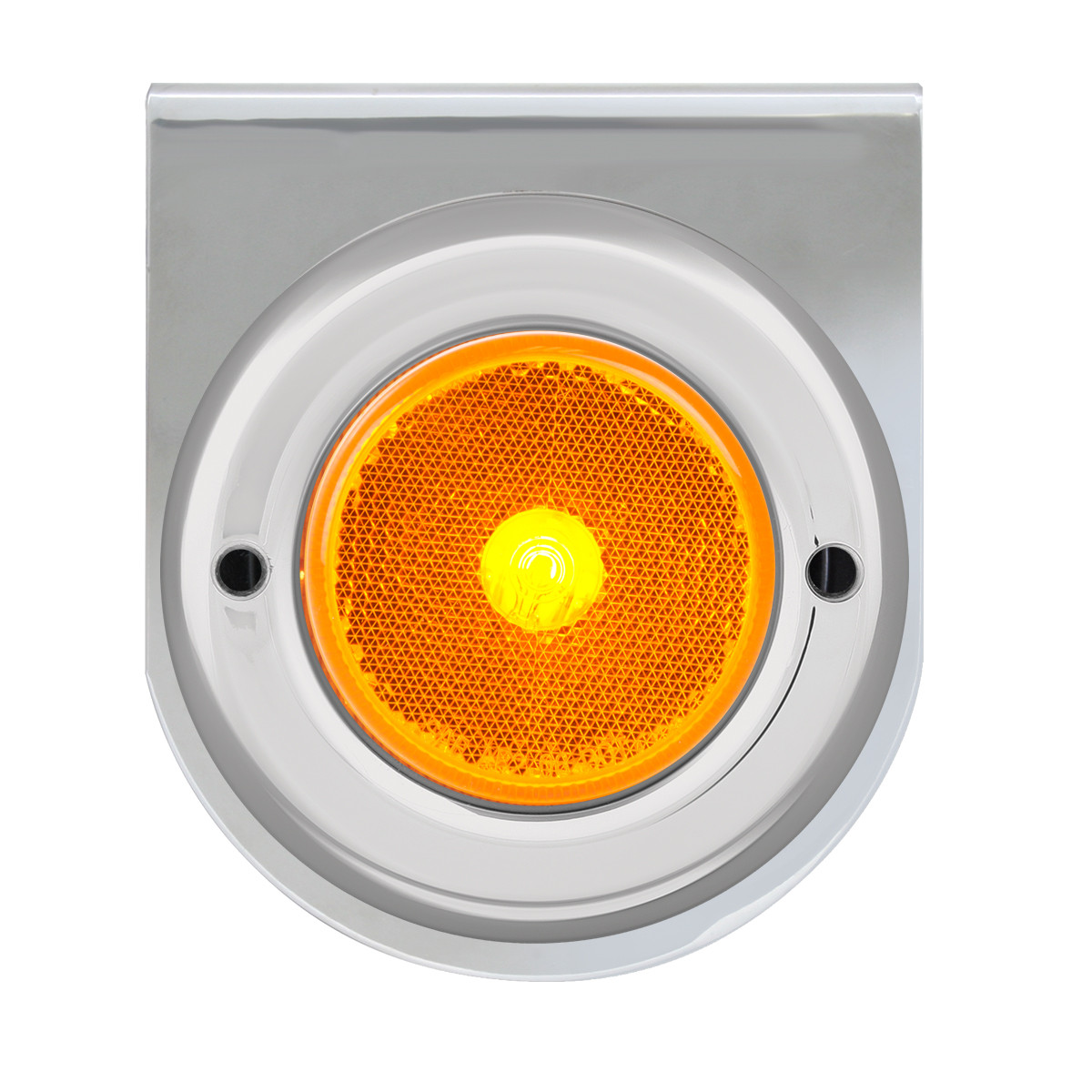 Chrome Steel L Bracket with Single 2-1/2" Round Light