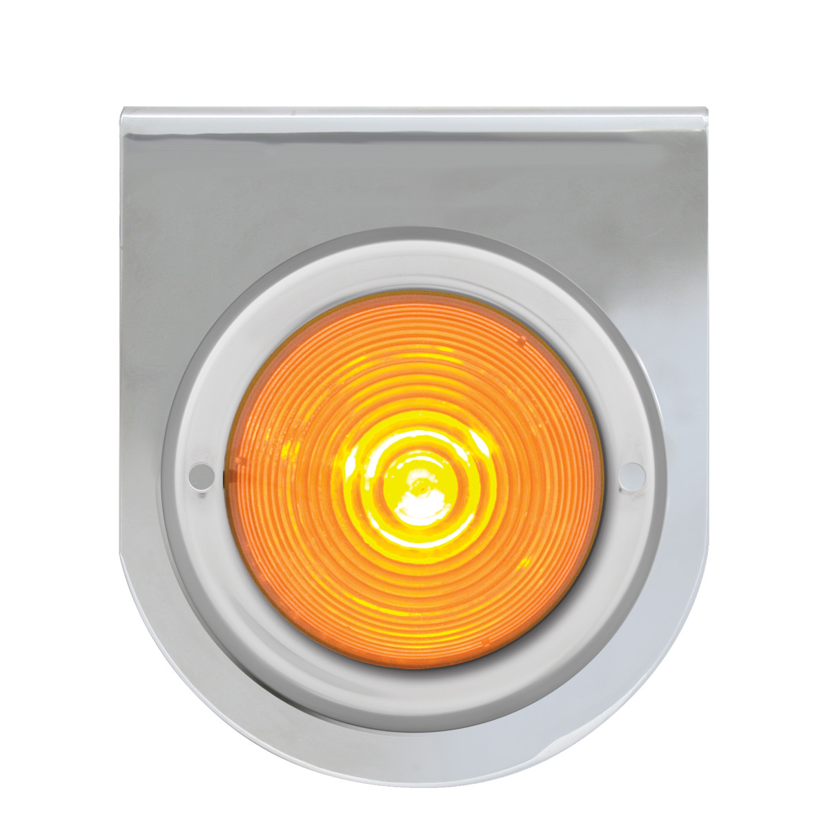 Chrome Steel L Bracket with Single 2-1/2" Round Light