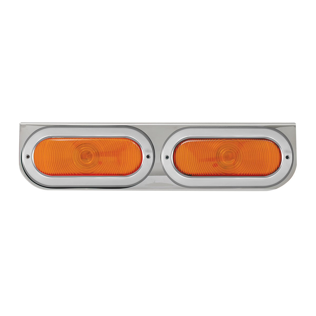 Chrome Steel L Bracket w/ Dual Large Oval Lights