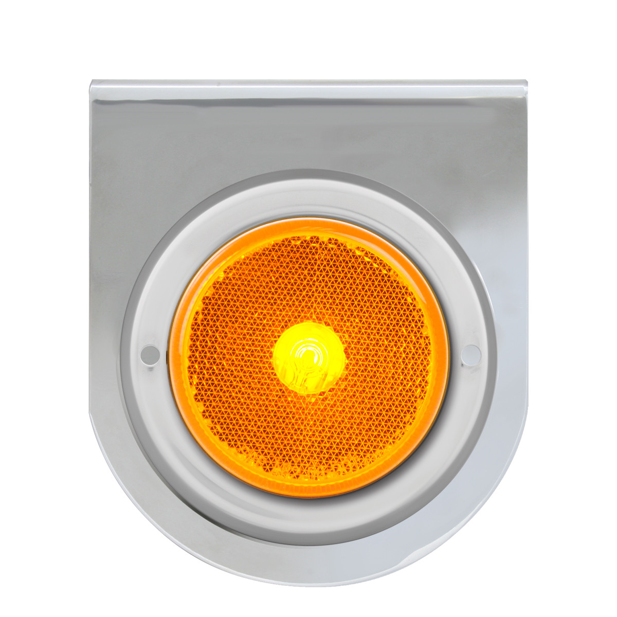 Chrome Steel L Bracket with Single 2-1/2" Round Light