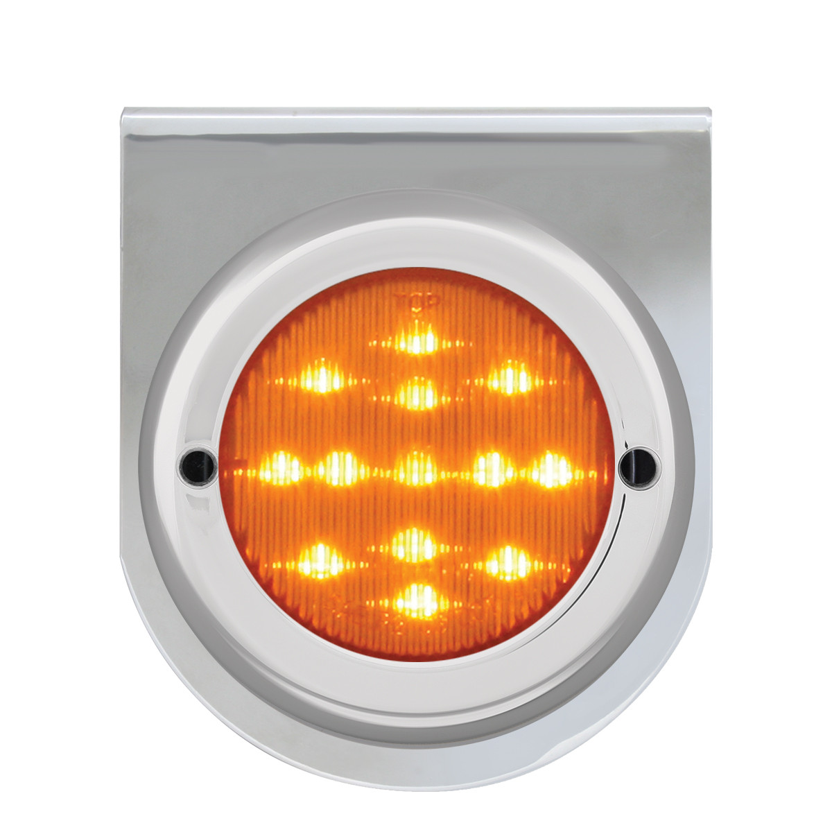 Chrome Steel L Bracket with Single 2-1/2" Round Light