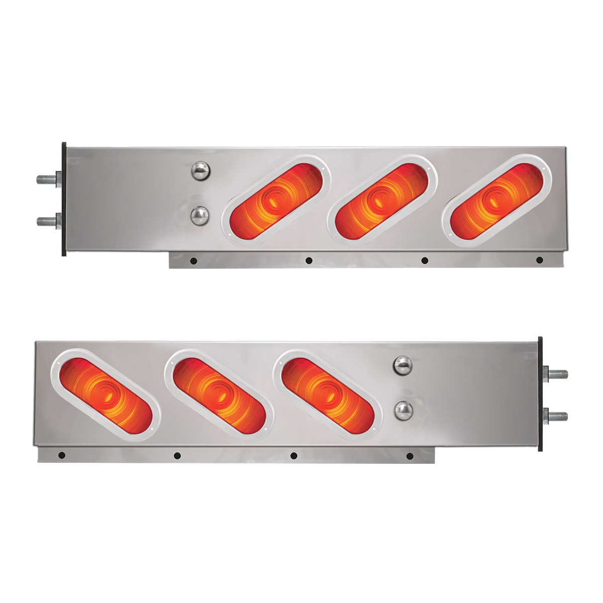 2-Pc Spring-Loaded S.S. LB w Slanted Oval Lights