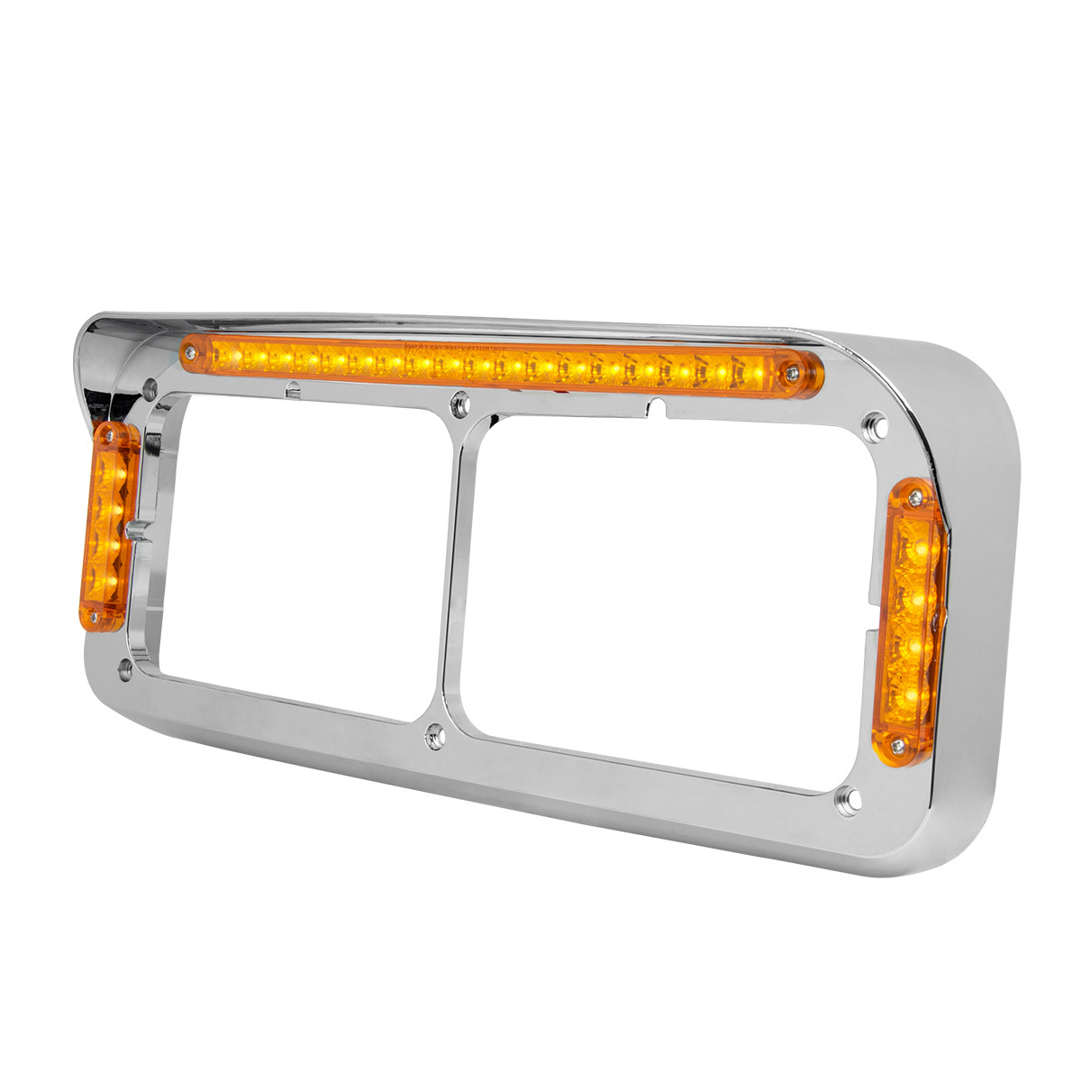 LED Dual Rectangular Headlight Bezels with Visor