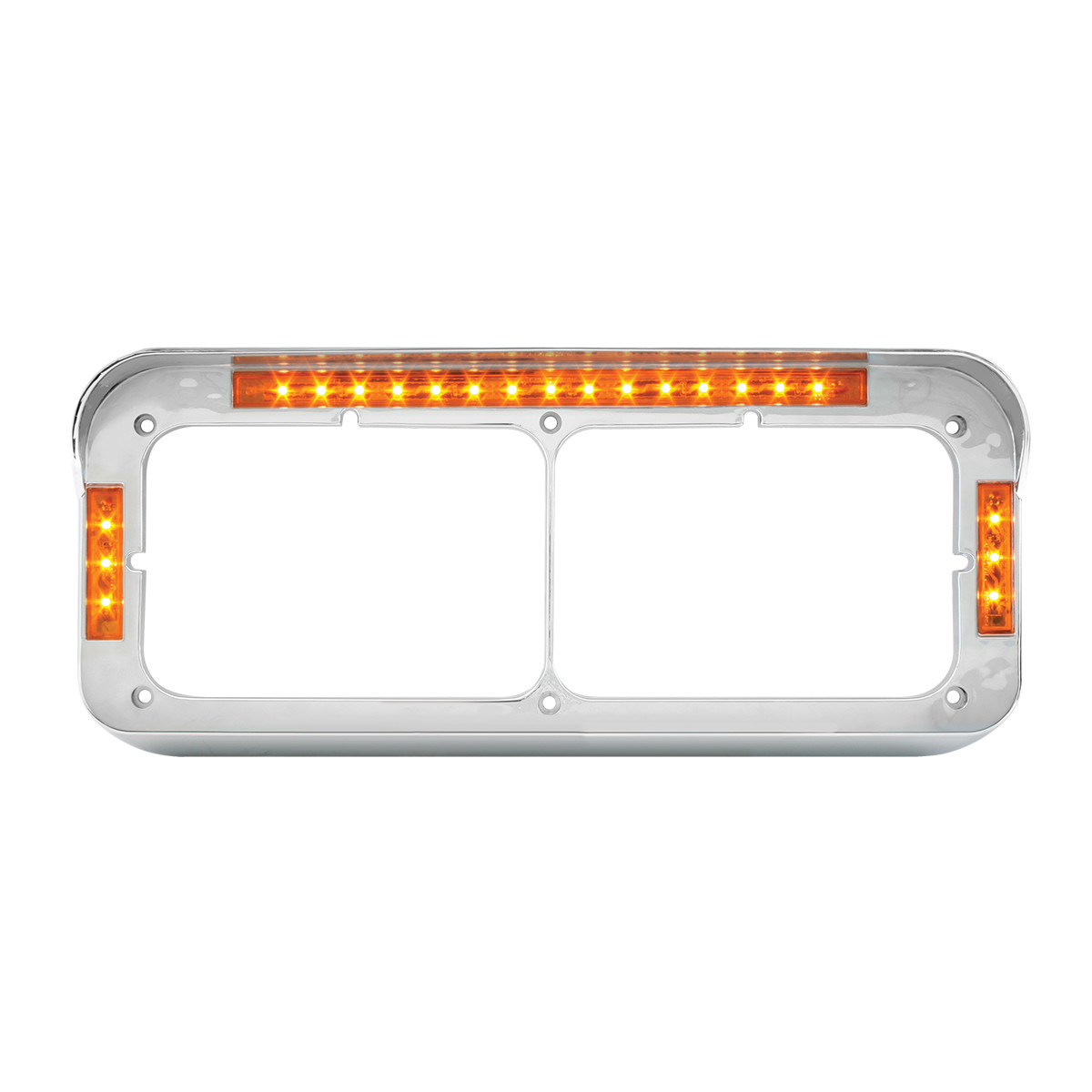 LED Dual Rectangular Headlight Bezels with Visor