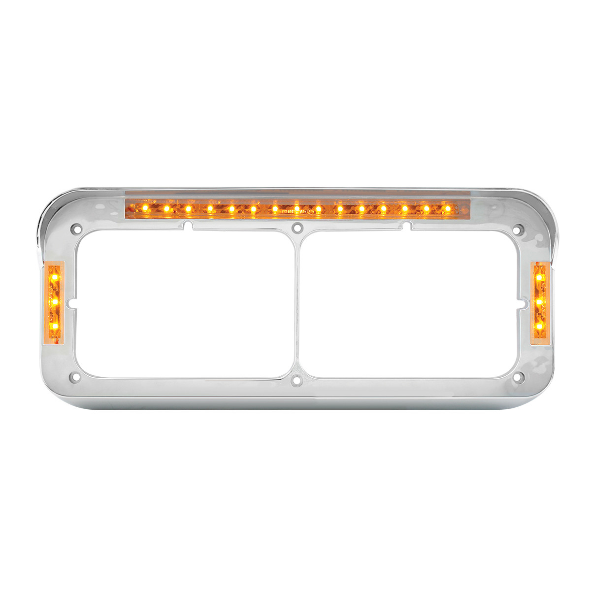 LED Dual Rectangular Headlight Bezels with Visor