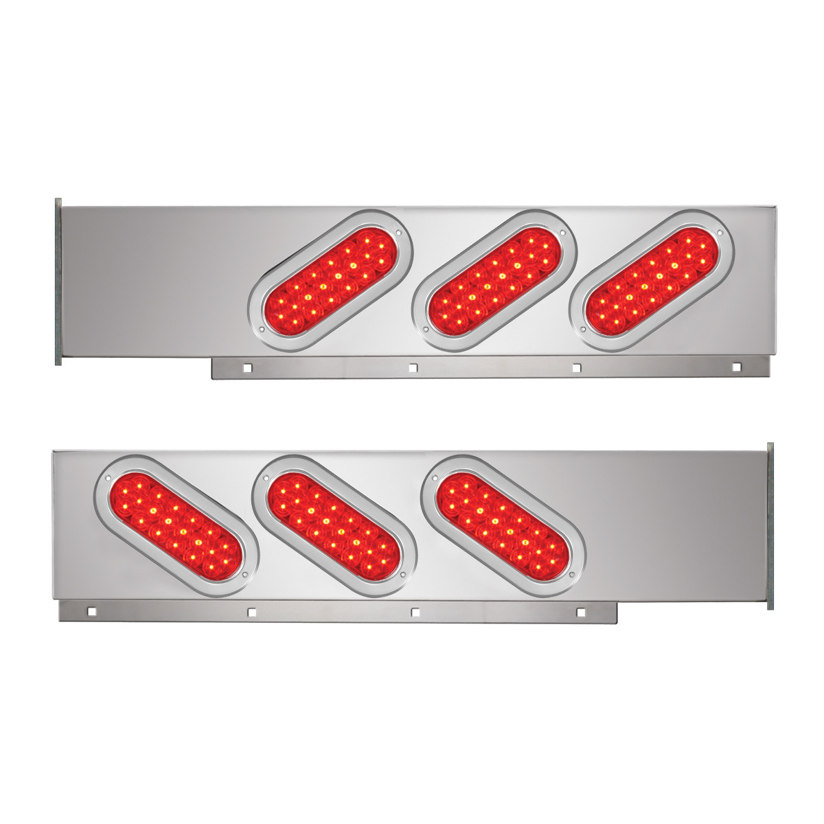 2-Pc Spring-Loaded Cr Plated LB with Slanted Oval LED Lights - Thumbnail 2