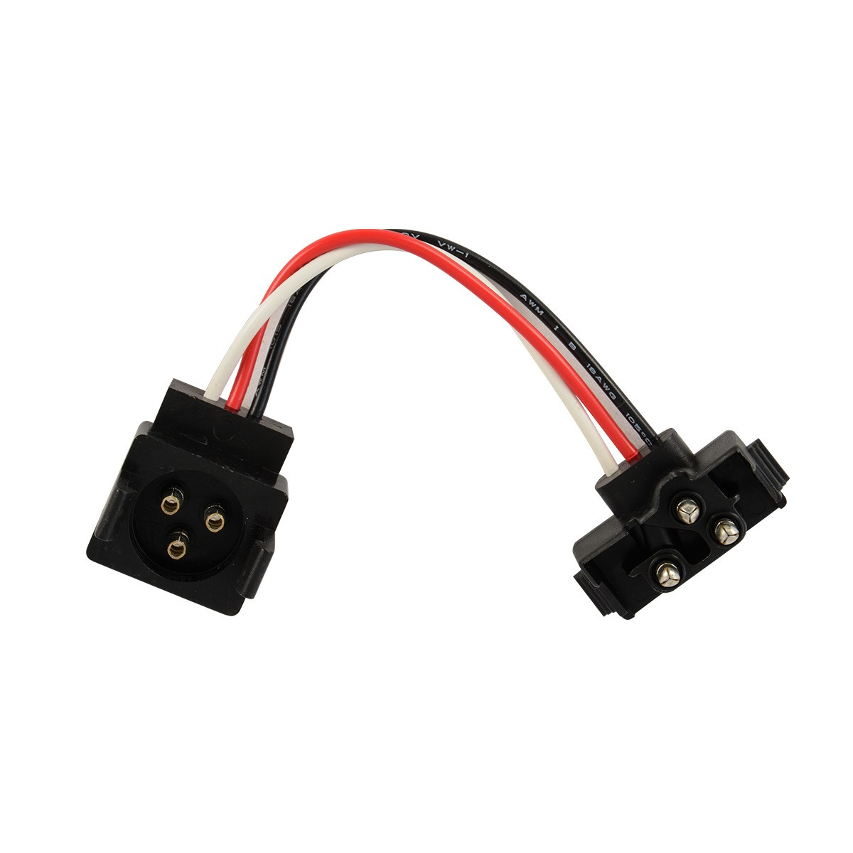 Round Male 3-Pin to Standard 3-Prong Light Plug Adapter