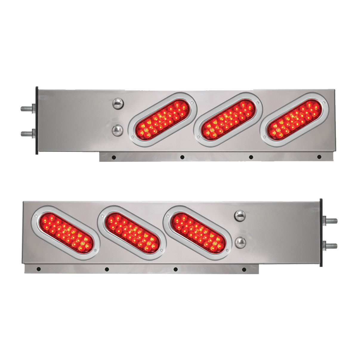 2-Pc Spring-Loaded Cr Plated LB with Slanted Oval LED Lights - Thumbnail 2