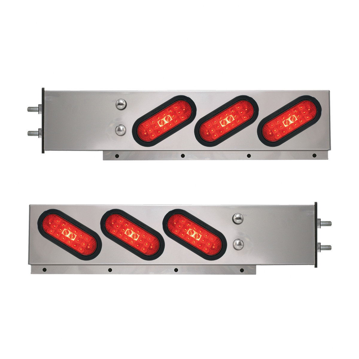 2-Pc Spring-Loaded S.S. LB with Slanted Oval LED Lights