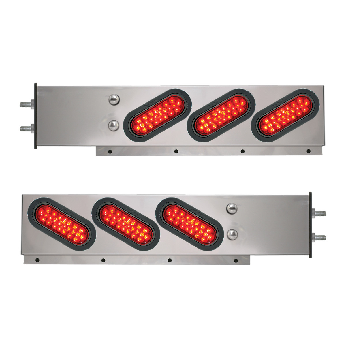 2-Pc Spring-Loaded S.S. LB with Slanted Oval LED Lights
