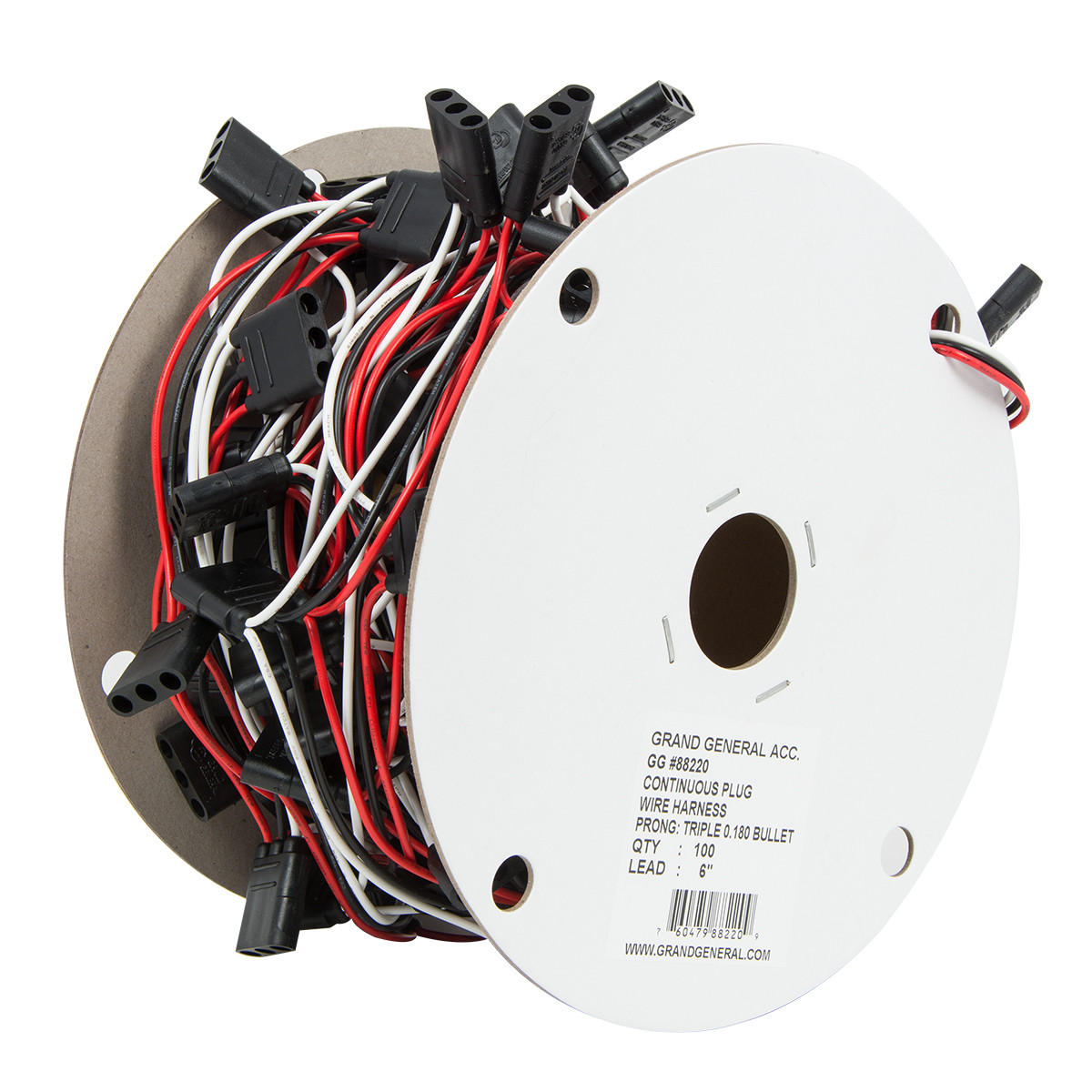 Continuous Triple Female Bullet Light Plug Wire Harness Roll