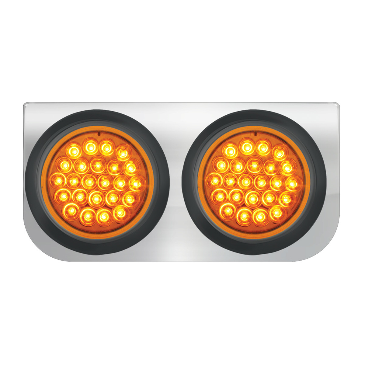 Chrome Steel L Bracket with Dual 4" Round Lights