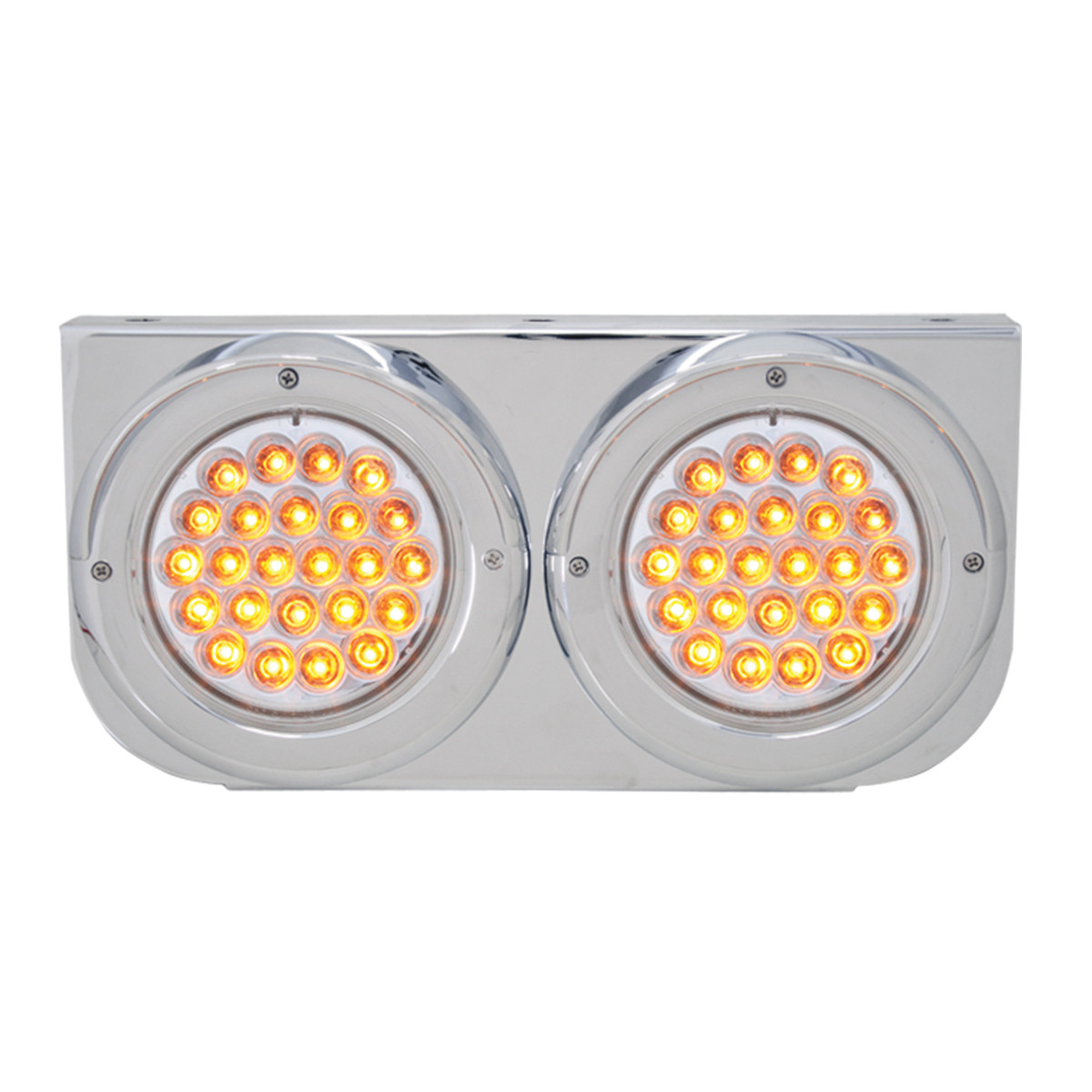 Chrome Steel L Bracket with Dual 4" Round Lights