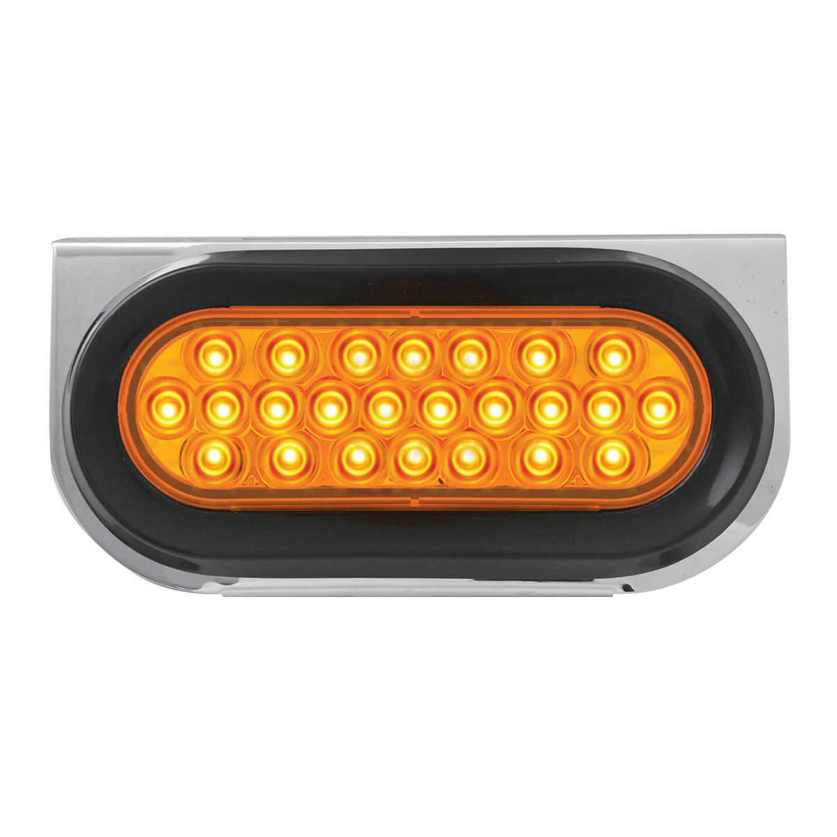 Chrome Steel L Bracket with Single Large Oval Light