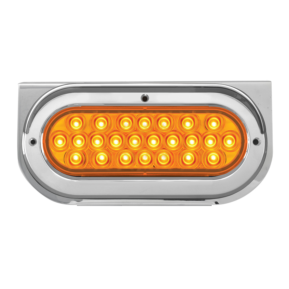 Chrome Steel L Bracket with Single Large Oval Light