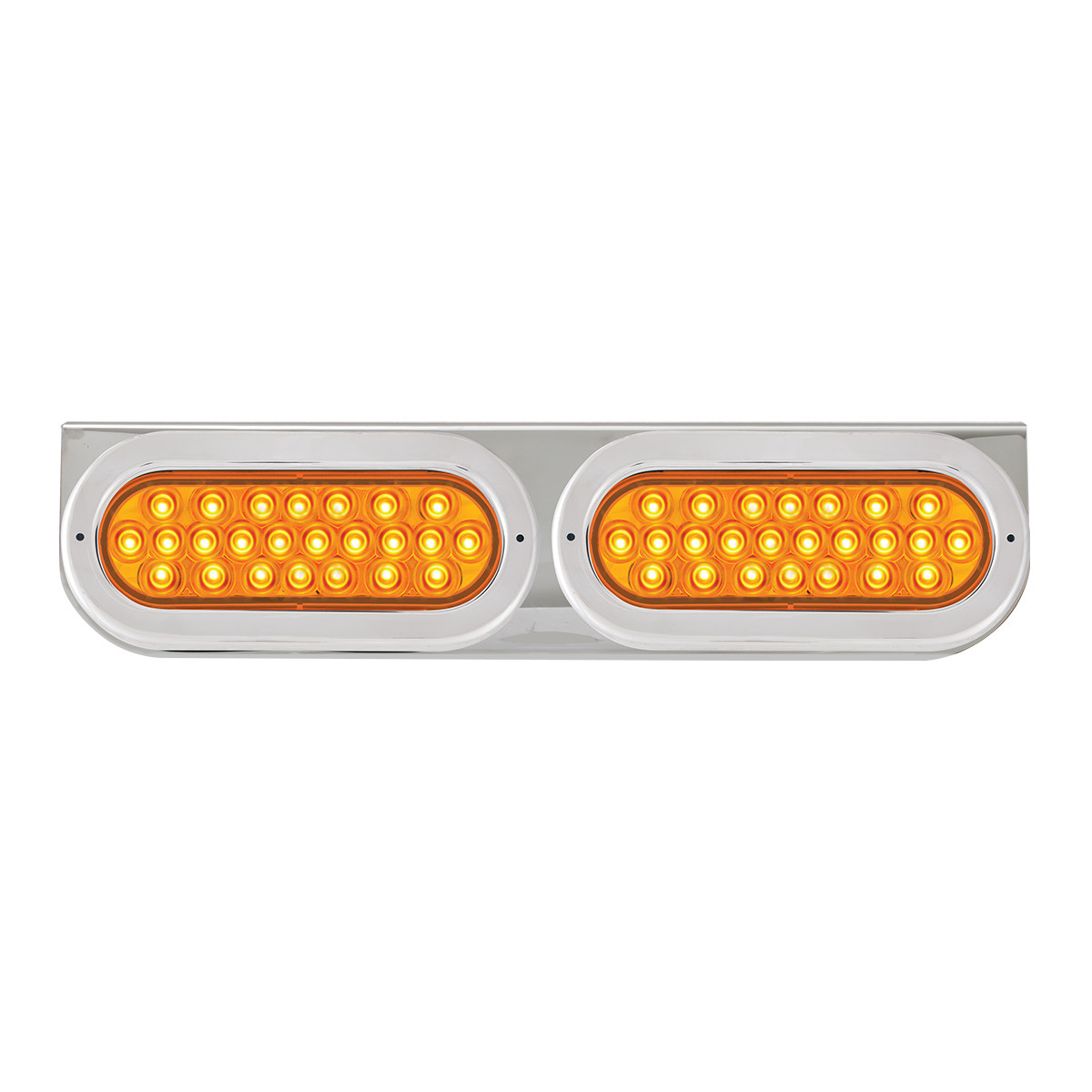 Chrome Steel L Bracket w/ Dual Large Oval Lights