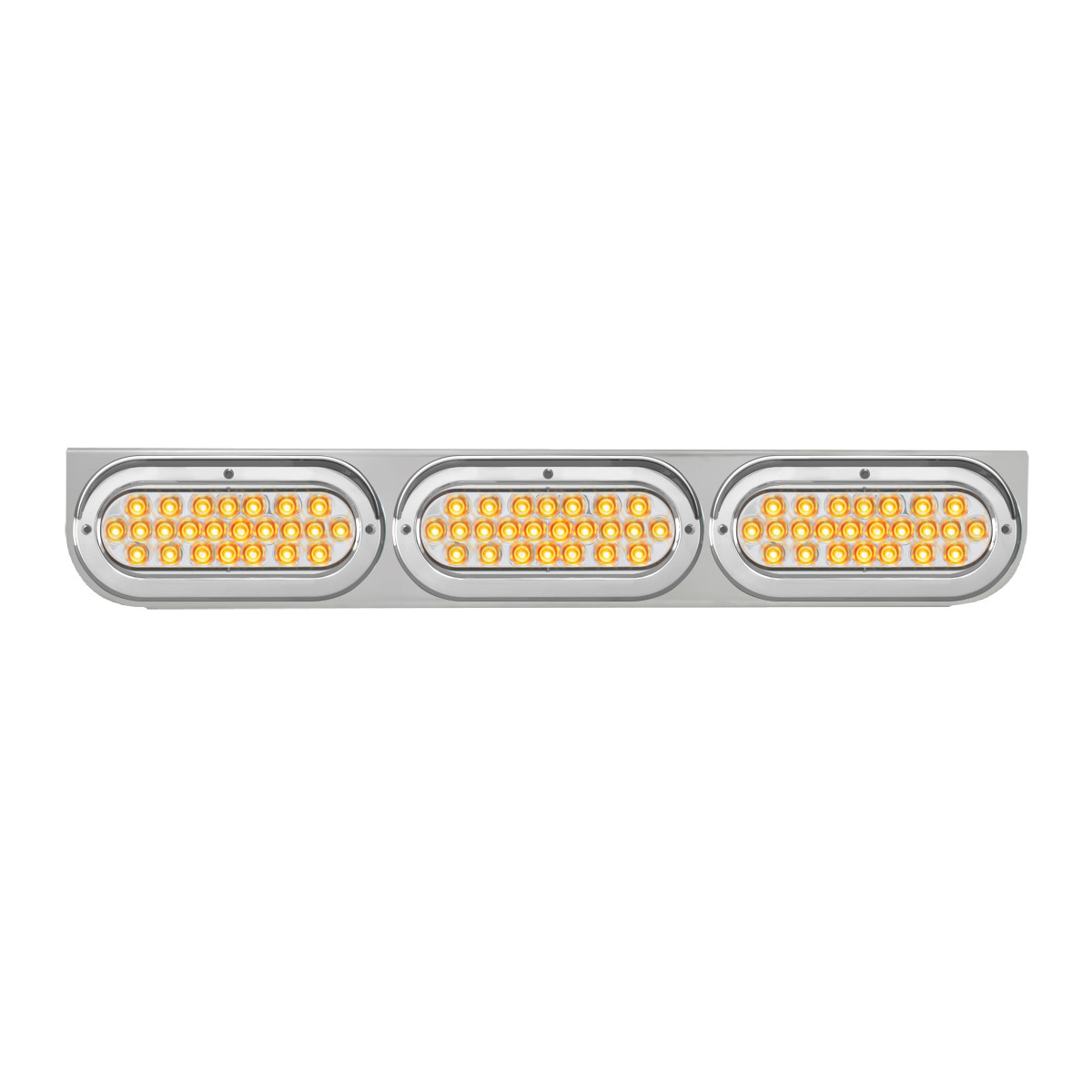 Chrome Steel L Bracket with Triple Large Oval Lights