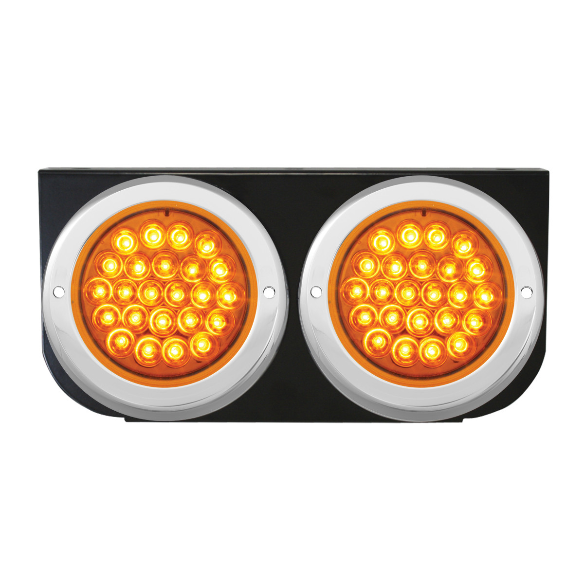 Black Steel L Bracket with Dual 4" Round Lights