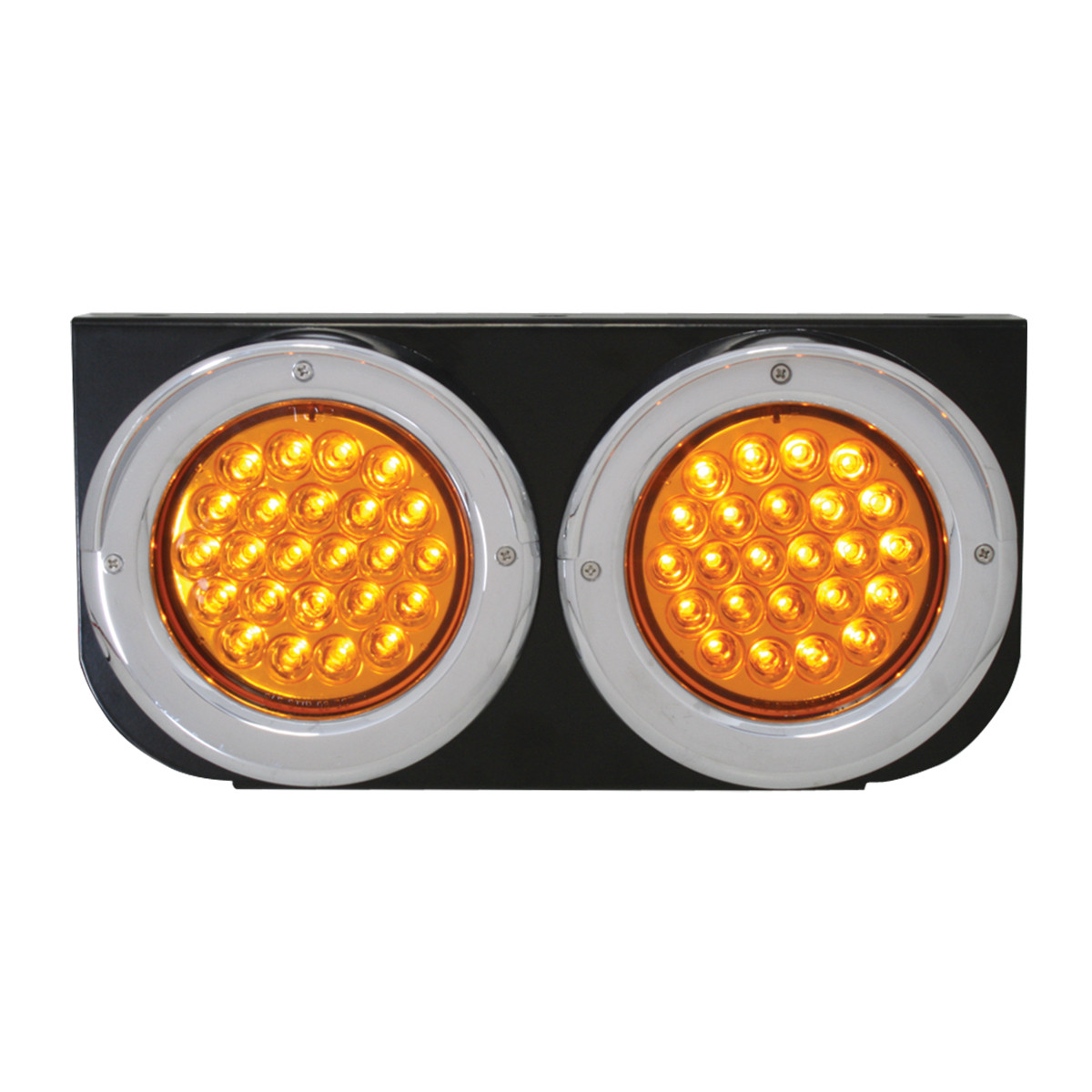 Black Steel L Bracket with Dual 4" Round Lights