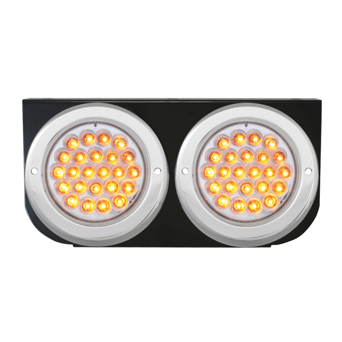 Black Steel L Bracket with Dual 4" Round Lights