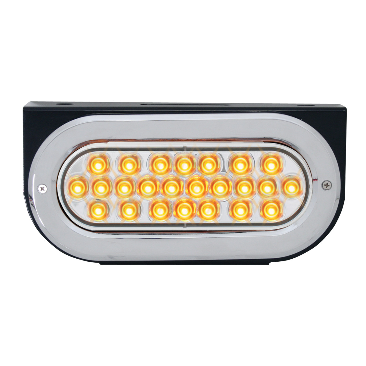 Black Steel L Bracket with Single Large Oval Light