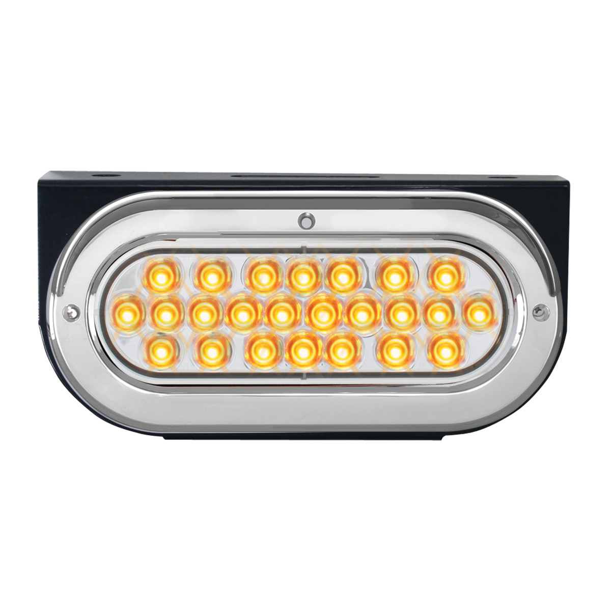 Black Steel L Bracket with Single Large Oval Light