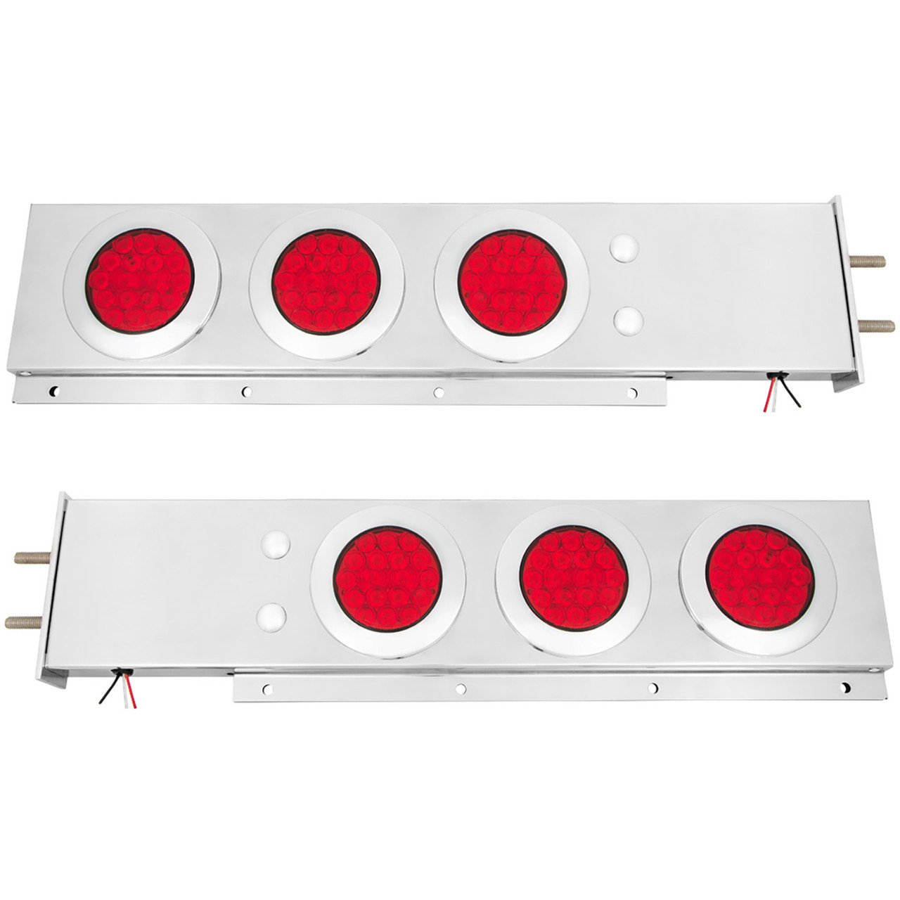 2-Pc Spring-Loaded SS Light Bar w/ 4" LED Lights