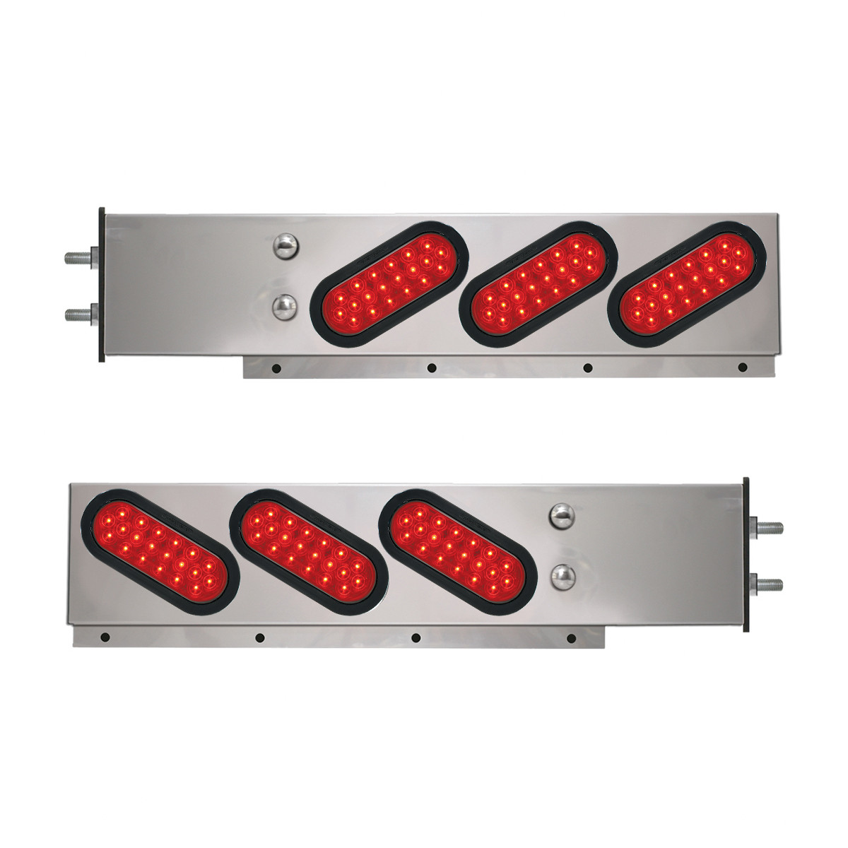 2-Pc Spring-Loaded S.S. LB with Slanted Oval LED Lights
