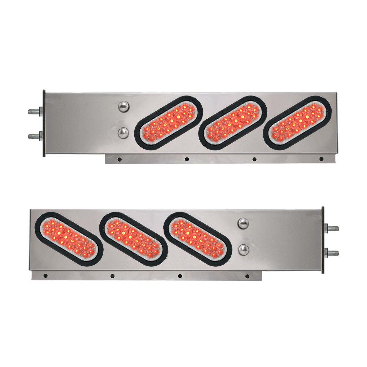 2-Pc Spring-Loaded S.S. LB with Slanted Oval LED Lights