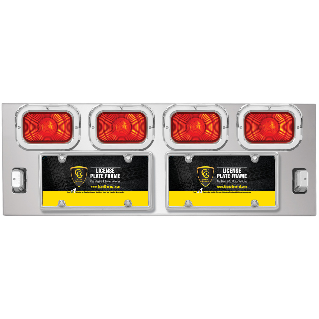 Chrome Rear Light Panel with 2 License Plates