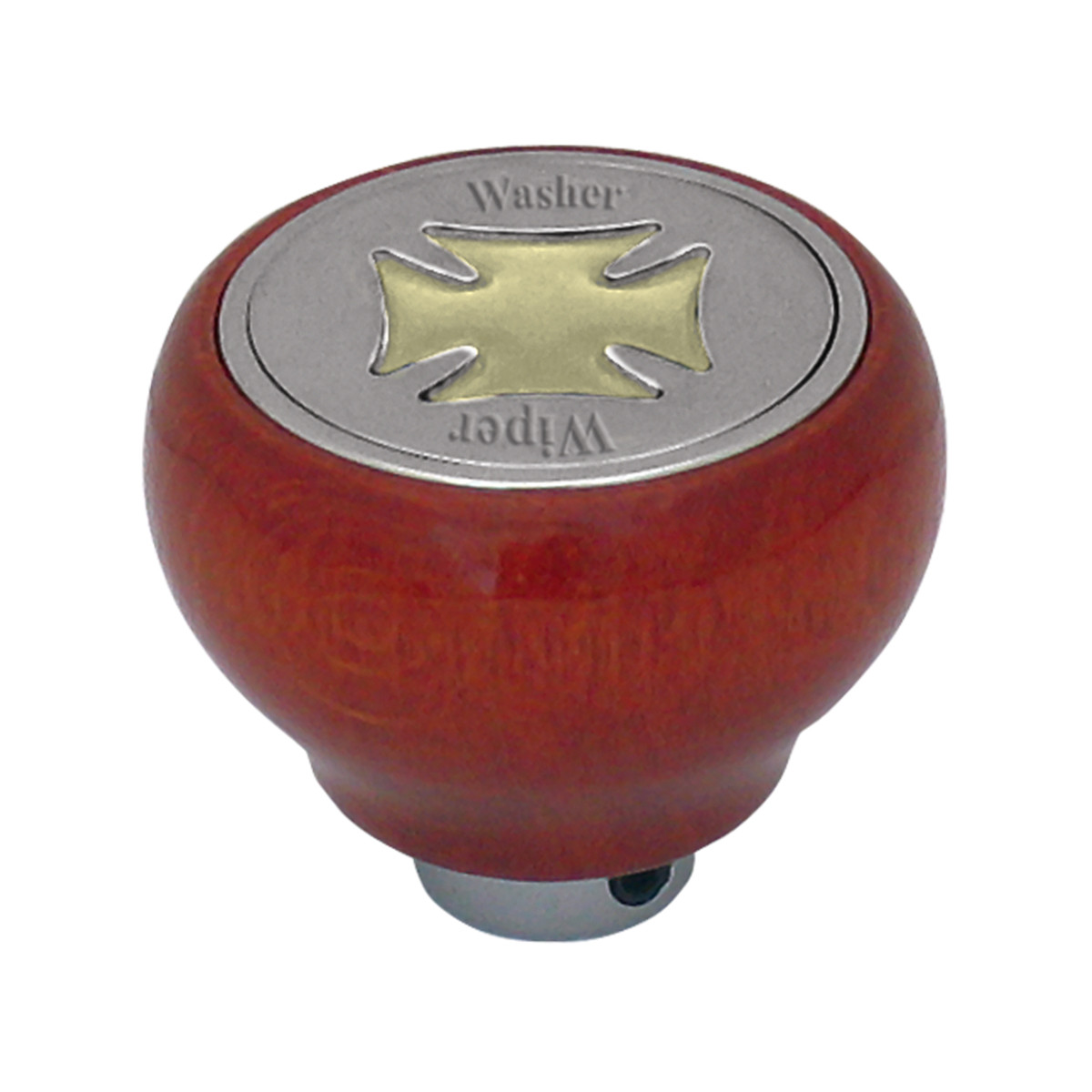 Iron Cross Wood Dashboard Knob in Gold/Silver