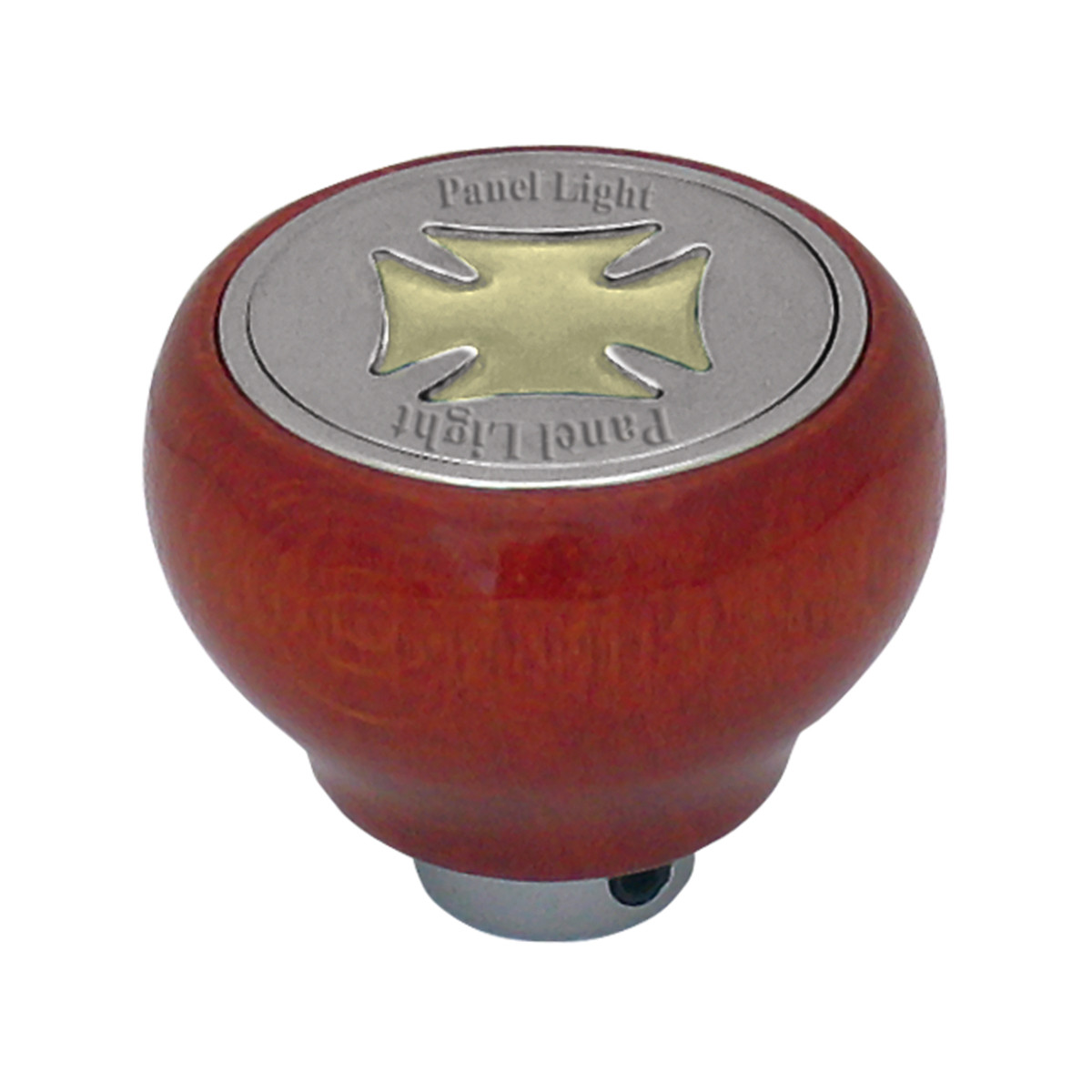 Iron Cross Wood Dashboard Knob in Gold/Silver