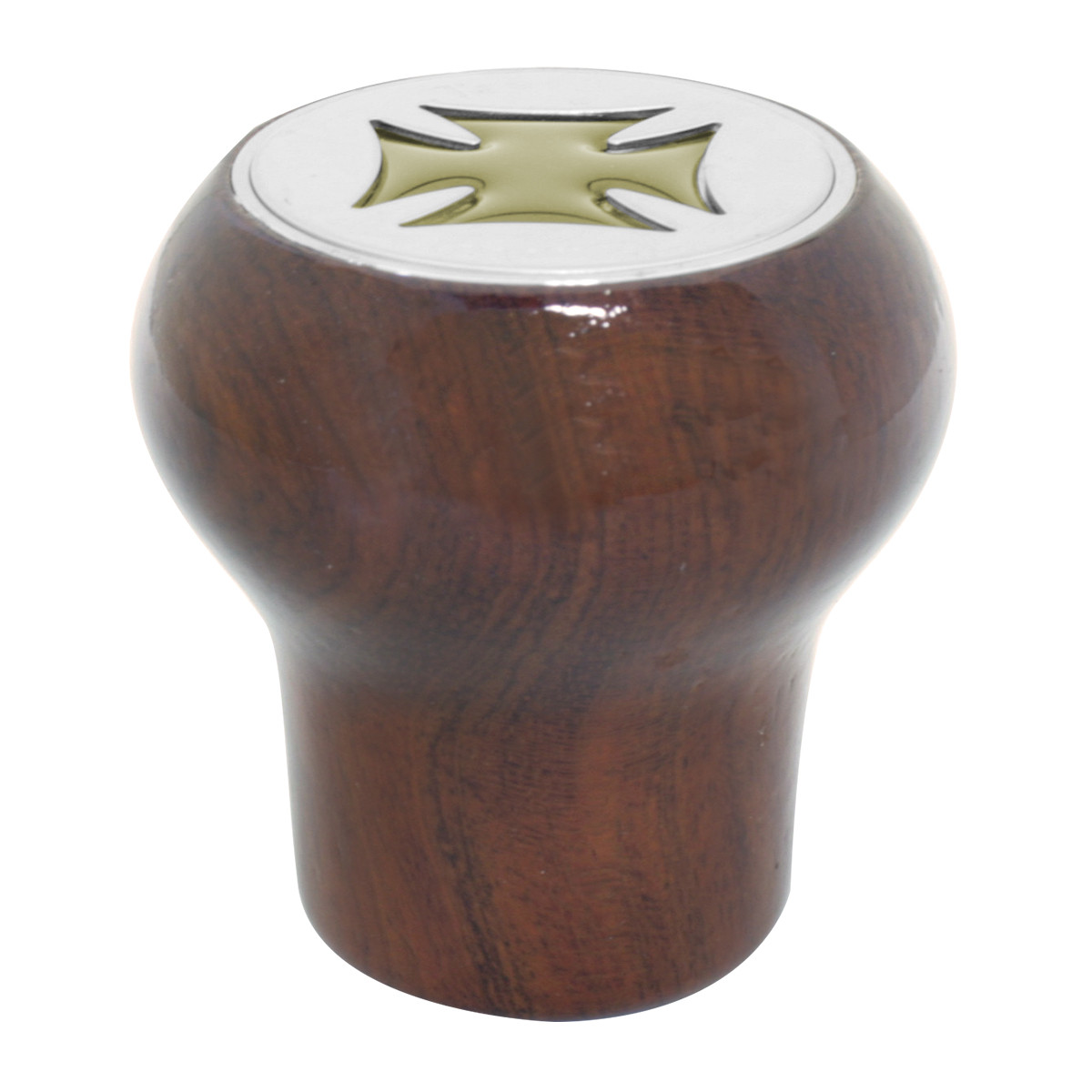 Iron Cross Rosewood Dashboard Knob in Gold/Silver