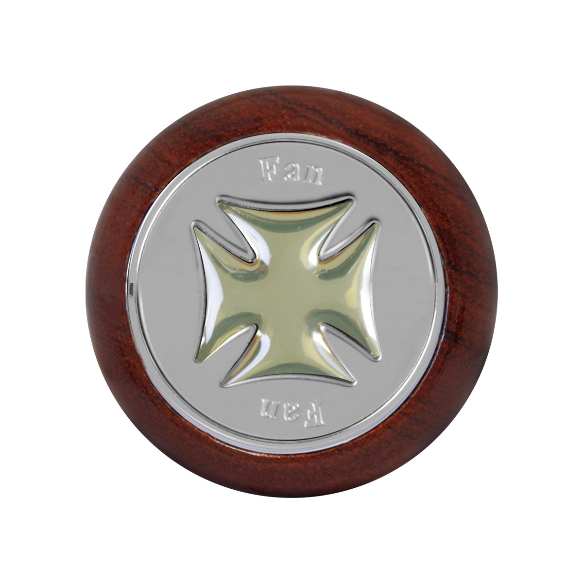 Iron Cross Rosewood Dashboard Knob in Gold/Silver