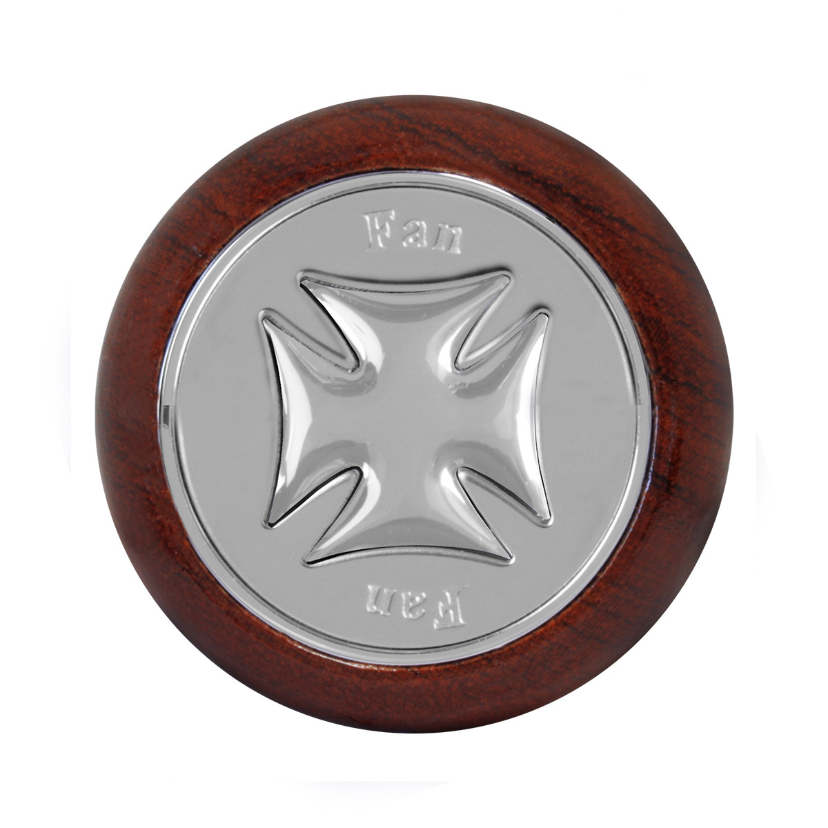 Iron Cross Rosewood Dashboard Knob in Gold/Silver