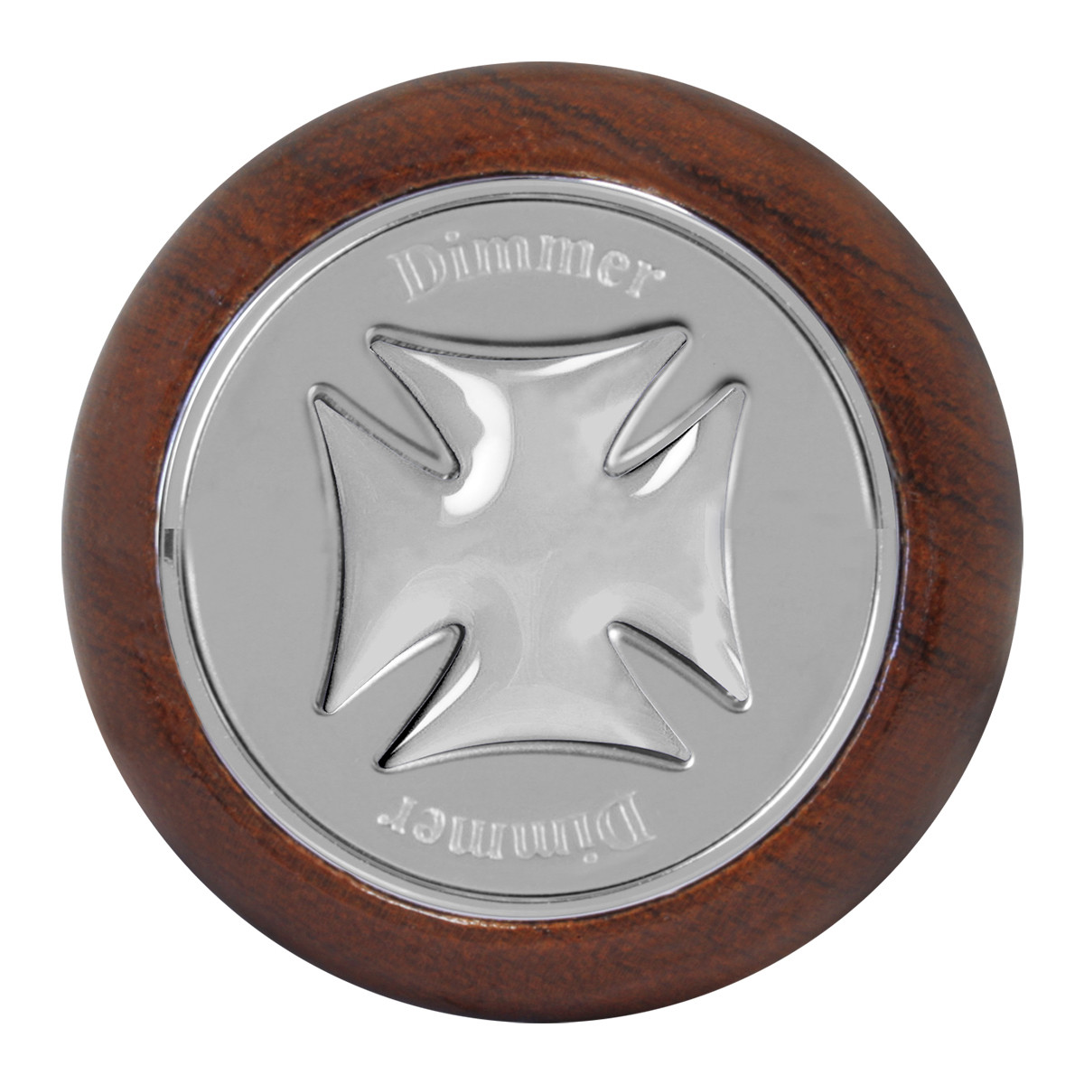 Iron Cross Rosewood Dashboard Knob in Gold/Silver