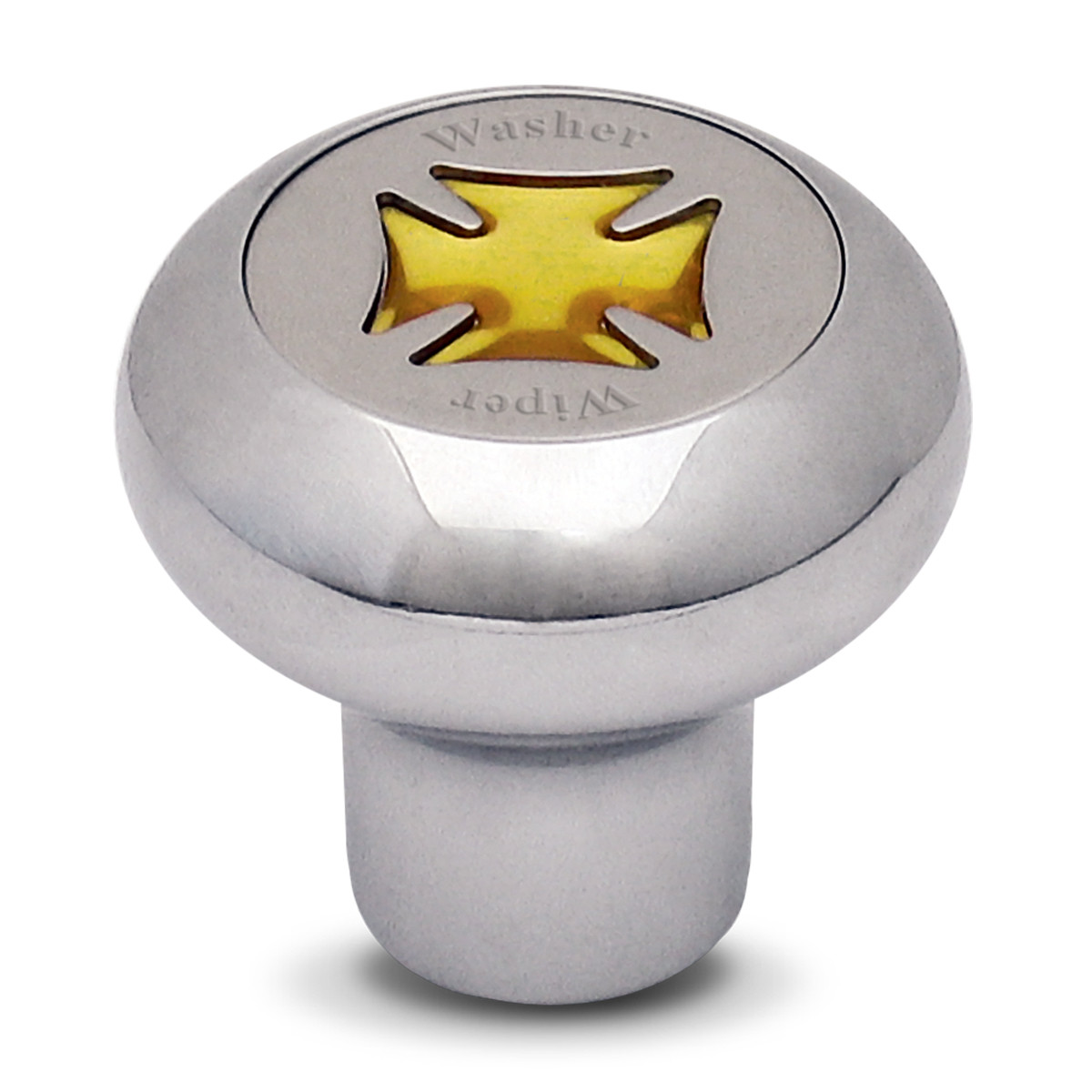 Iron Cross Chrome Dashboard Knob in Gold/Silver