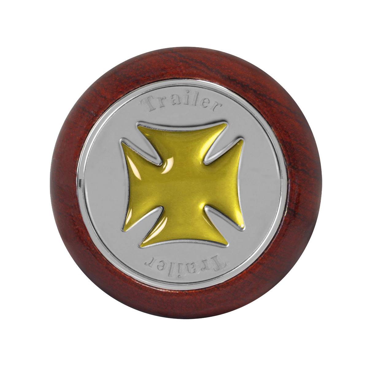 Iron Cross Lg Rosewood Air Valve Knob in Gold/Silver