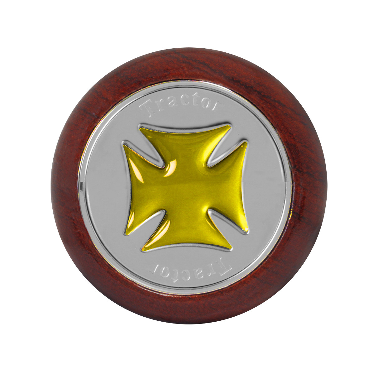 Iron Cross Lg Rosewood Air Valve Knob in Gold/Silver