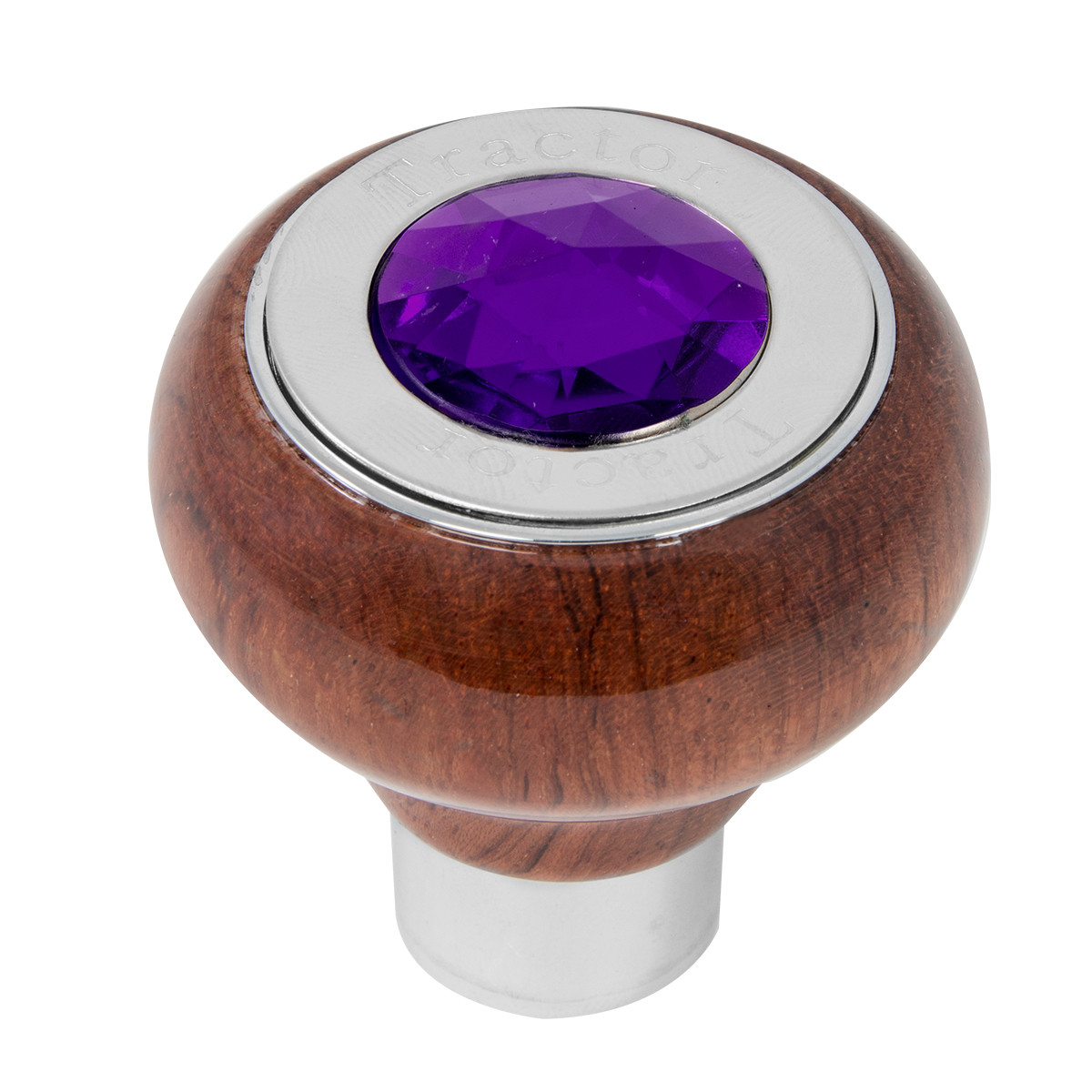 Rosewood Knob w/ SS Tractor/Trailer Plate & Jewel - Thumbnail 2