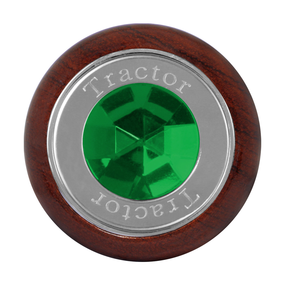 Large Rosewood Knob w/ SS Tractor/Trailer Plate & Jewel - Thumbnail 2