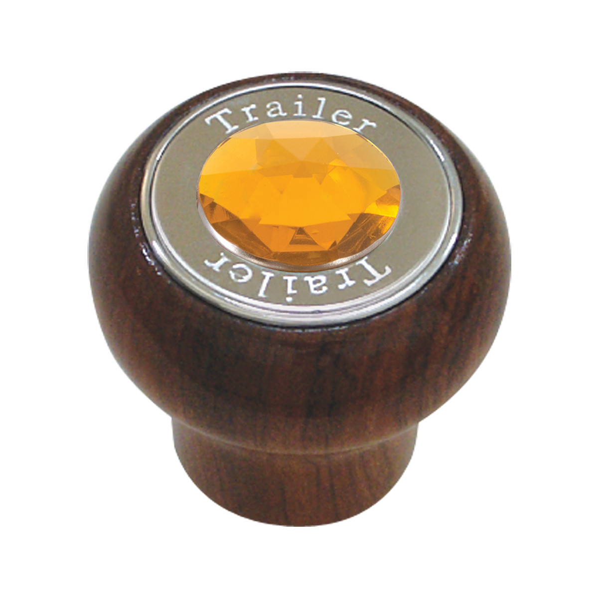 Large Rosewood Knob w/ SS Tractor/Trailer Plate & Jewel