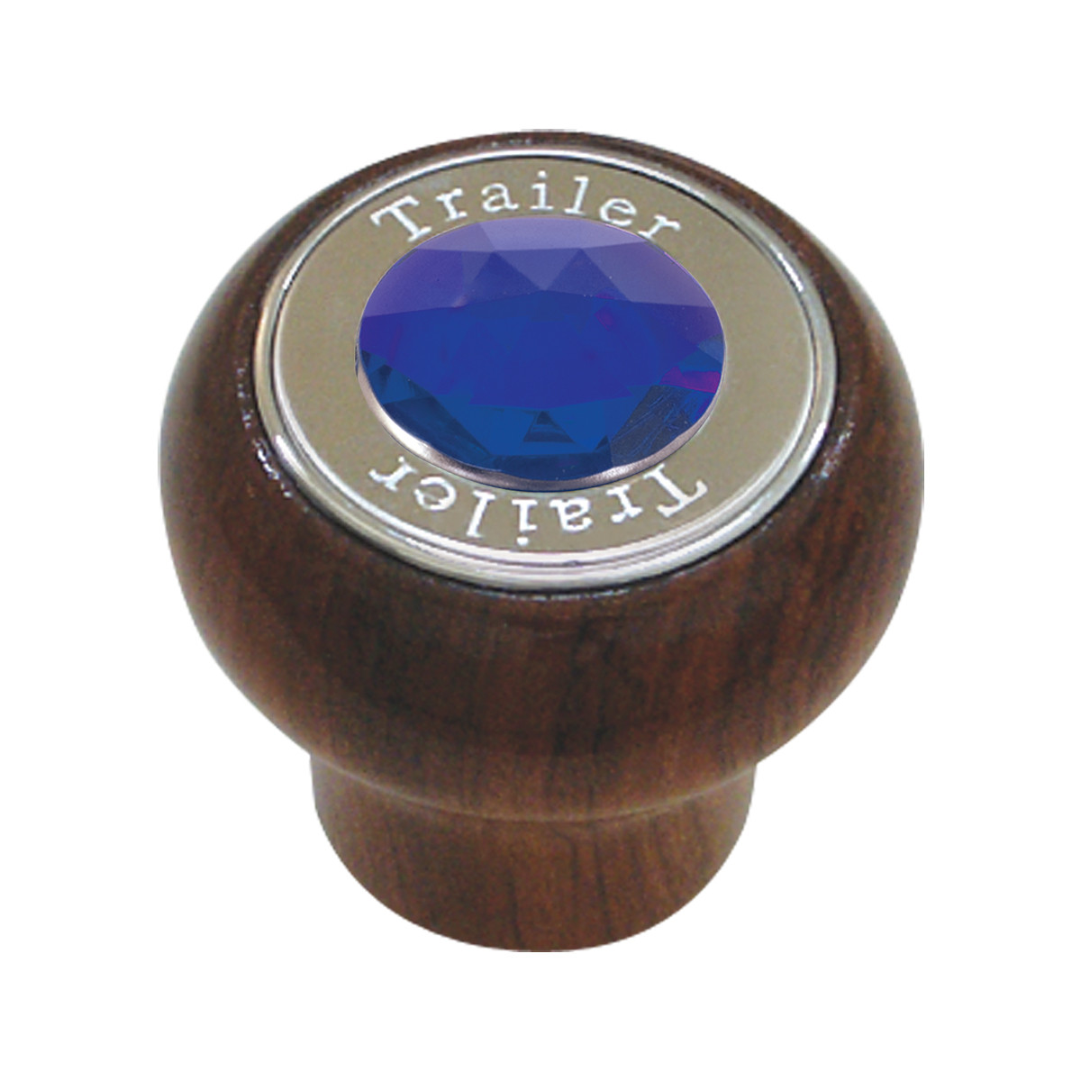 Large Rosewood Knob w/ SS Tractor/Trailer Plate & Jewel - Thumbnail 2