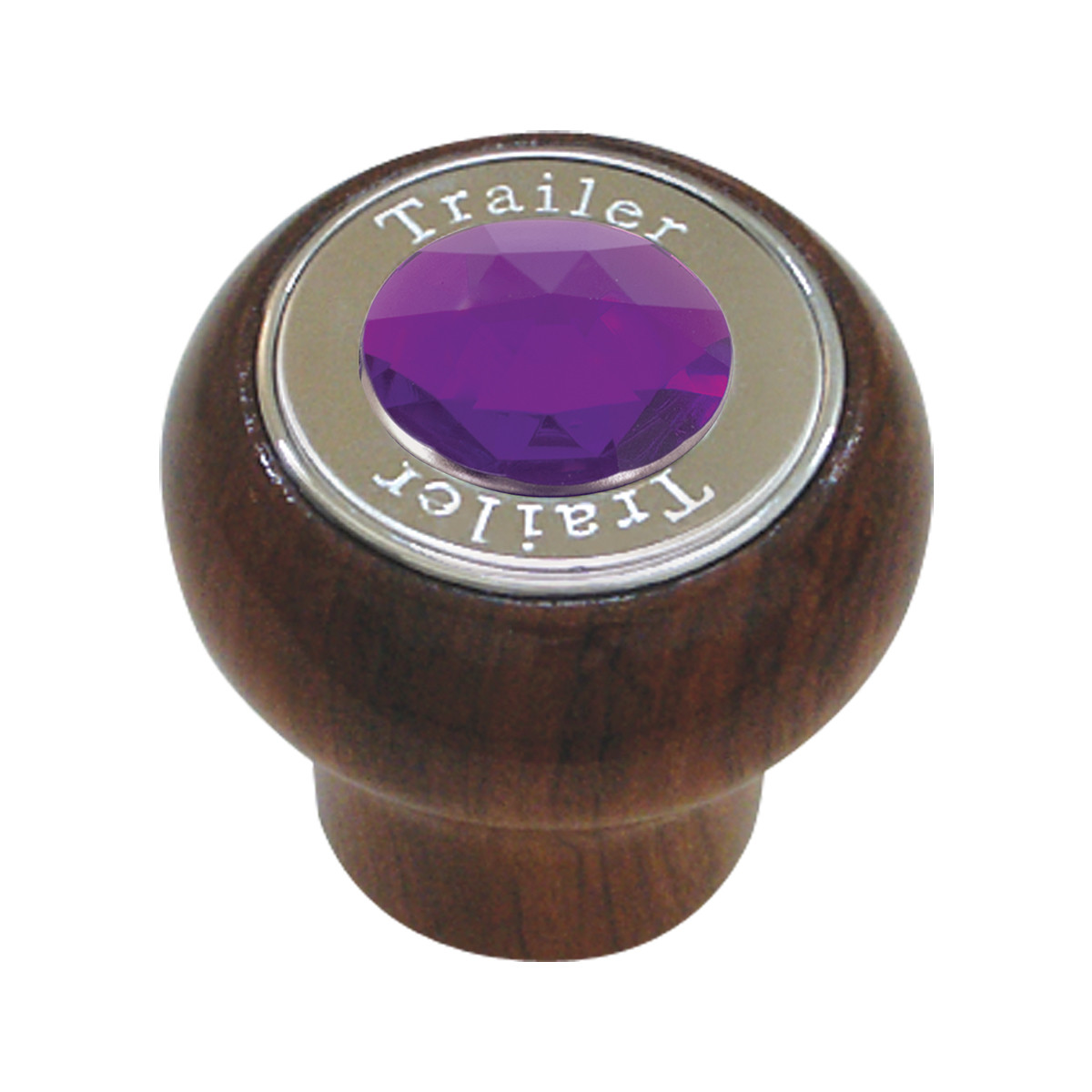 Large Rosewood Knob w/ SS Tractor/Trailer Plate & Jewel