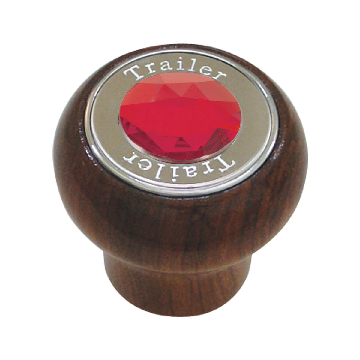 Large Rosewood Knob w/ SS Tractor/Trailer Plate & Jewel