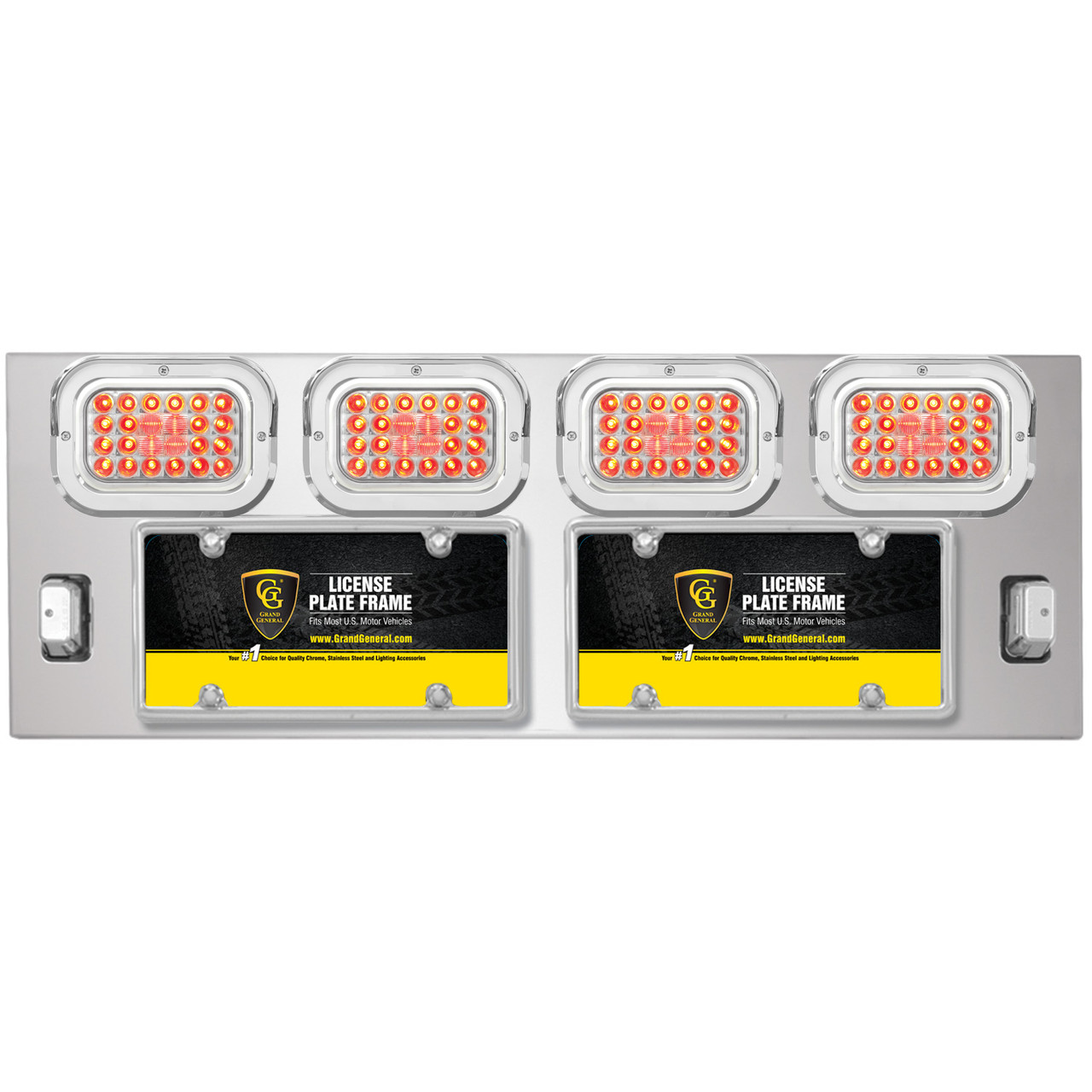 Chrome Rear Light Panel with 2 License Plates