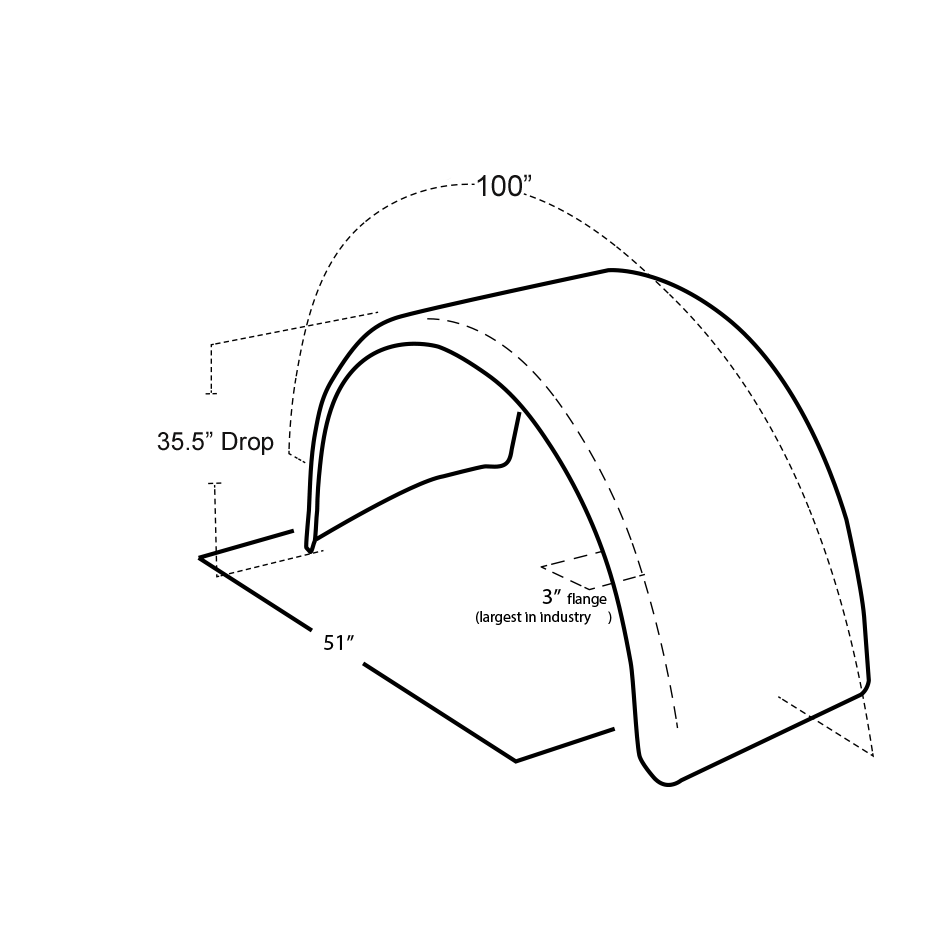 430 Stainless Steel Single Axle Fender Kit - Thumbnail 2