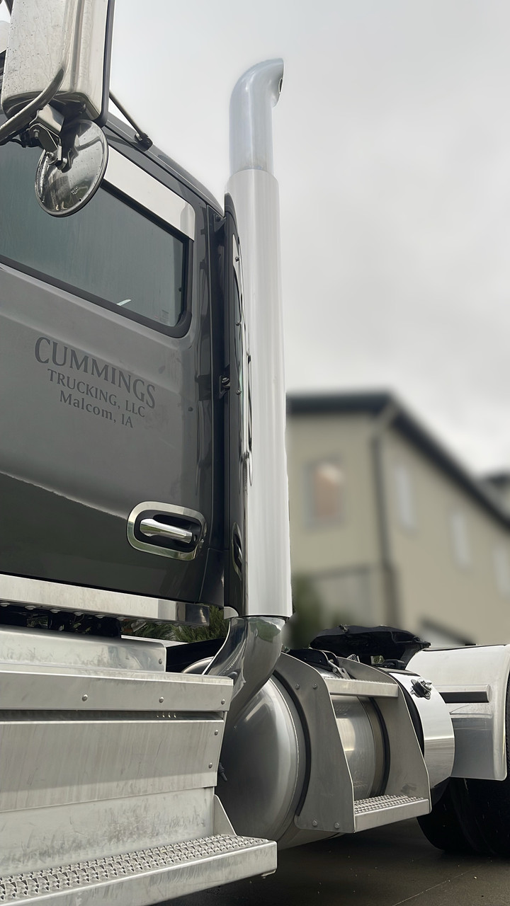 Peterbilt 589 Exhaust Shields - Day Cab - 7" Stock Exhaust Tip - Thumbnail 2