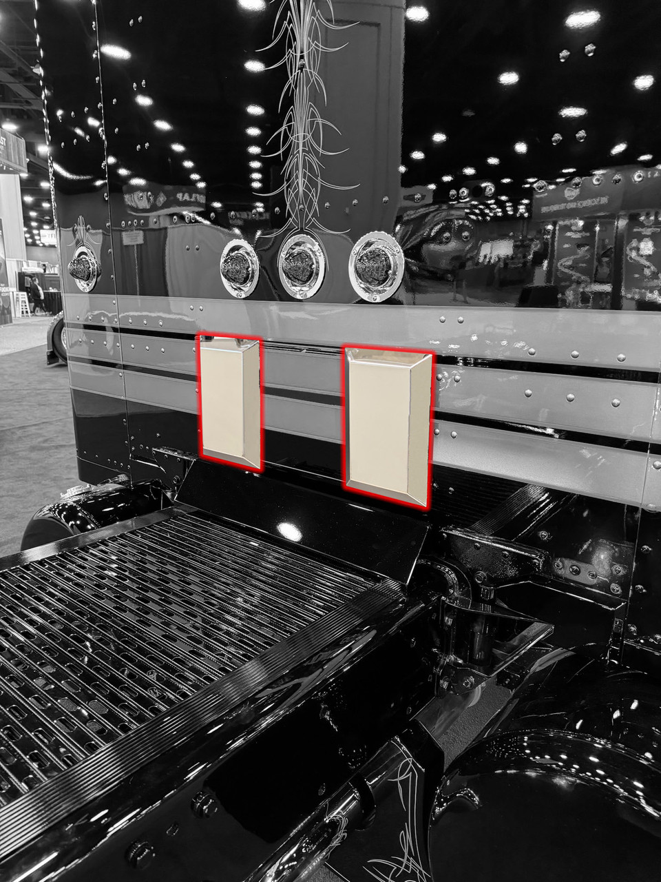 Peterbilt 589 Sleeper Vent Covers - Adhesive Mount